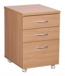 Rollcontainer &ndash; Buche, 40x60x45 cm, 3 Schubladen, Rollen, Modell OTTAWA