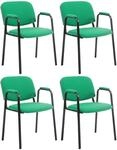 CLP Stapelstuhl 4er Set mit Armlehnen gepolstert Ken Pro, Konferenzst&uuml;hle Stoffbezug