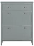 SoBuy Schuhschrank mit 1 Schublade Hellgrau 80x25x108cm Modern