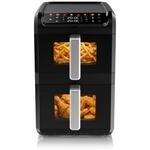 Arendo, Hei&szlig;luftfritteuse Doppelstock 10 L (4+6 L), 2700 W, Dual-Zone, schwarz