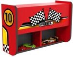 B&uuml;cherregal mit Klappe Wandregal f&uuml;r Kinderzimmer Rot