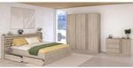 Parisot Schlafzimmer 4-teilig "Escale 27" 180x200 Japanische-Eiche