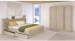 Parisot Schlafzimmer 3-teilig "Escale 28" 180x200 Japanische-Eiche