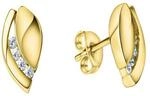Zeeme Silber Ohrstecker 925/- Sterling Silber vergoldet Zirkonia