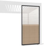 Weide Holzoptik Wand F&uuml;r Pergola Drehbare Lamellen Aluminium 3 Ma&szlig;e1.23 Meter