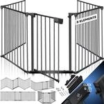 KESSER&reg; Kaminschutzgitter mit T&uuml;r Metall Ofenschutzgitter Laufgitter Laufstall