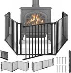 tectake&reg; Kaminschutzgitter, aus Stahl, beidseitig zu &ouml;ffnende T&uuml;r mit
