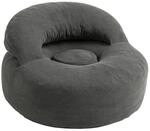 SoBuy Sessel mit Liegefunktion, Lounge-Sessel, Ohrensessel Dunkelgrau 110x125x65cm