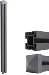 WPC-Pfosten Savoie-WPC-Zaun, Pfeiler Pfahl, Stecksystem ~ 240cm, grau
