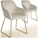 tectake&reg; Esszimmerstuhl, gepolstert, in Samtoptik, durchgehende Lehne, 57 x 61 x