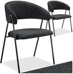 tectake&reg; Armlehnstuhl, Webstoff, gepolstert, schlanke Stahlbeine, 60 x 58 x 85 cm