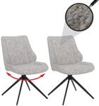 2er-Set Esszimmerstuhl MCW-O48, K&uuml;chenstuhl, drehbar Auto-Return, Stoff/Textil