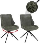 2er-Set Esszimmerstuhl MCW-O48, K&uuml;chenstuhl, drehbar Auto-Return, Stoff/Textil