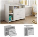 Oskar-Store Wickeltisch Paula, 110 x 94 cm, Wei&szlig;, Wickelkommode mit Wickelaufsatz