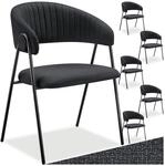 tectake&reg; Armlehnstuhl, Webstoff, gepolstert, schlanke Stahlbeine, 60 x 58 x 85 cm