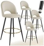 tectake&reg; Barstuhl, in Samtoptik, gepolstert, pulverbeschichtete Stahlbeine, 49 x 58