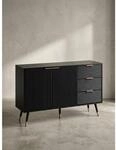 Sideboard &ndash; Schwarz/Eiche-Dekor, 120x80x40&nbsp;cm, mit T&uuml;ren und Schubladen,