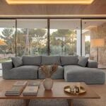Sofa-Garnitur MCW-P20, 3-Sitzer Couch Loungesofa, Stoff/Textil Cord (370 g/m&sup2;)