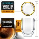 Arendo Thermogl&auml;ser 10er-Set, je 350 ml, doppelwandiges Borosilikatglas, ohne