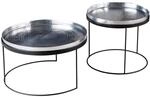 riess-ambiente Couchtische ELEMENTS - 2er Set rund 60cm silber schwarz Metall