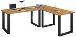 VCM VCM Holz Schreibtisch Eckschreibtisch schlicht 190x190 L Form links oder