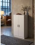 Schuhschrank &ndash; Wei&szlig;, 55x108x35 cm, geschlossen, Flurschrank mit 2 T&uuml;ren