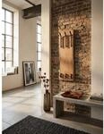 Wandgarderobe Akazie Massivholz Metall Modern 35,5x100x11 cm mit 2-reihiger