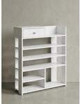 Schuhregal &ndash; Wei&szlig;, 75x92,5x24 cm, hoch, 7 F&auml;cher, mit Schublade