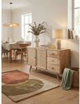 Sideboard &ndash; Mango Massivholz/Rattan, 140x75x40&nbsp;cm, 3 Schubladen, 2 T&uuml;ren