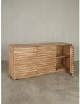 Sideboard &ndash; Akazie Massivholz, 160x75x43&nbsp;cm, Baumkante, mit Schubladen und...