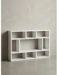Wandregal Holz Freischwebend Modern, Wei&szlig; 75x16x51 cm