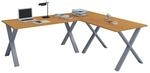 VCM VCM Holz Schreibtisch Eckschreibtisch schlicht 190x190 L Form links oder