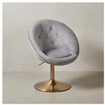KADIMA DESIGN Chesterfield-Loungesessel ADDA: 360&deg; Drehfunktion, Samtbezug,