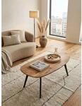 Couchtisch Akazie Massivholz Nierenform 110x45x60cm Holz/Metall