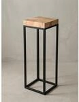 Beistelltisch &ndash; Akazie Metall Natur 30x97x30 cm