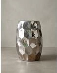 Beistelltisch Aluminium Orientalisch Rund Hammerschlag, Silbern 30x30x47 cm