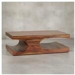 Couchtisch BOHA aus Massivholz im Landhausstil mit Designelementen, Dunkelbraun
