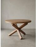 Esstisch Rund Massivholz Landhausstil BOHA, Dunkelbraun 120x120x75 cm