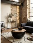 Couchtisch, Schwarz, Mango-Massivholz und Metall, Industrial-Style, 60x34x60cm,
