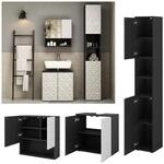 Vicco Badm&ouml;bel-Set Badezimmer-M&ouml;bel Bad-Schrank Edge Schwarz Wei&szlig; modern