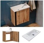 Vicco Waschbecken mit Unterschrank Kleo, 50 cm, Waschtisch mit T&uuml;r, Eiche