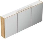 Spiegelschrank 140cm inkl. Design LED-Lampe und Glasb&ouml;den weiss hochglanz