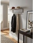 Wandgarderobe Metall Silber Modern 74,5x29x30 cm mit Ablage und Hutablage