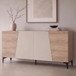 Sideboard MCW-Q83, Kommode Schrank T&uuml;ren 3D-Struktur Stauf&auml;cher MDF Melamin