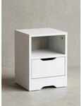 Nachttisch Schublade Ablage Modern Klein, Wei&szlig; 31x31x43 cm