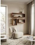 Wandregal Set BOHA Massivholz Viereckig Landhausstil, Dunkelbraun 80x15x20 cm