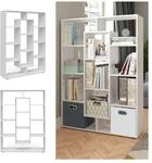 Vicco Raumteiler B&uuml;cherregal Standregal Wandregal B&uuml;roregal 11 F&auml;cher Wei&szlig;