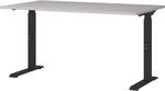 Schreibtisch h&ouml;heneinstellbar "Stuttgart" 68-91cm Kaschmir/Schwarz 140x80cm, C-Fu&szlig;