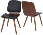 2er-Set Esszimmerstuhl MCW-B16, Holz Bugholz Retro-Design Walnussoptik,