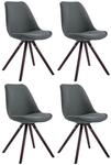 CLP 4er Set Retro-St&uuml;hle Toulouse Rund Mit Stoffbezug Und Sitzpolster I...